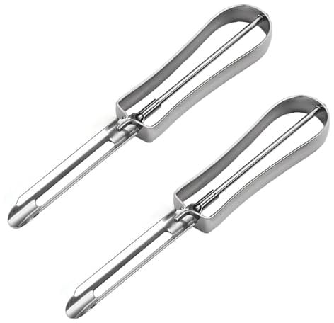SENRISE Potato Peeler, 2PCS 16.2cm Swivel Potato Peeler, Fruit and Veg Peeling, Stainless Steel Safe Swivel Cutters, Traditional Multifunctional Vegetable Peelers for Kitchen