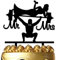 Weight Lifting Wedding Cake Topper Fitness Themed Wedding Cake Topper Weight Lifter Mr and Mrs Cake Decor for Wedding Engagement Anniversary Bridal Shower Party Supplies