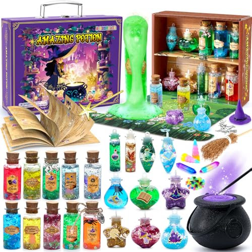 Tacobear Potion Magique Enfant 6 7 8 9 10 Ans, 20 Potions Magiques Kit Fabrication Activités Manuelles Jouets Magie Jeu Loisirs Créatifs Jouet Anniversaire Cadeau Garçons Fille 6 7 8 9 10 11 12 Ans