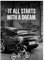 KSHAO ATHQW Kunstdruck und Poster It All Starts With A Dream, Wandkunst, nordische Einfachheit, Leinwandgemälde, Innendekoration, Bilder, 40 x 60 cm x 1, ohne Rahmen