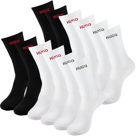 HUGO Herren 6p Qs Rib Logo Cc Short Socks, Open Miscellaneous962, 39-42 EU