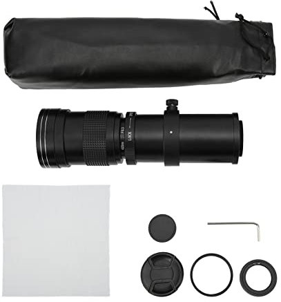 Fotocamere digitali e accessori 420‑800mm F8.3‑16 Teleobiettivo zoom manuale per fotocamera con anello adattatore per fotocamere AF 27 * 9 * 9 cm obiettivo e accessori