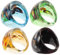 GALPADA 4 Stück Glasring im Ethno-Stil damenringe geburtstagsring festival accessoires Frauenring Alltagsring personalisierte Ringe Schmuck farbige Glasringe personalisierte Glasringe