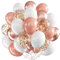 Luftballons Roségold Weiß Gold, 60 Stück 12 Zoll Roségold Weiß Latex Luftballons Metallic Roségold Luftballons mit Konfetti Party Ballons, Party Luftballon für Geburtstag Hochzeit Babyparty Dekoration