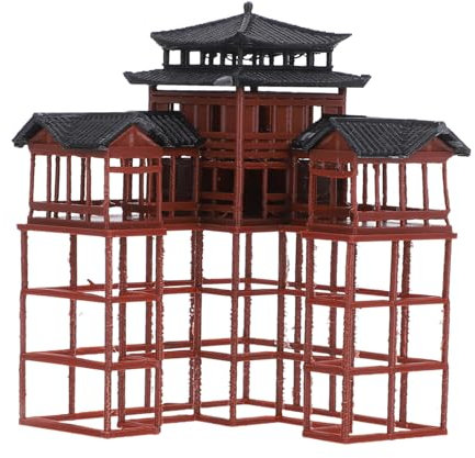 POPETPOP Modèle De Jardin en Cuve Statue De La De Wenchang Figurine De Pagode Asiatique Statue De Pagode Miniature Chinoise De Jardin e tte Feng Shui PP Coffee