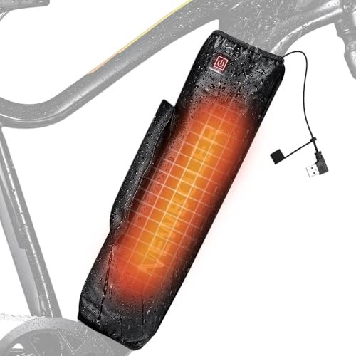 E Bike Akkudeckel - Kälte, Staub- und Wasserabweisende E-Bike-Akku-Schutz-Zubehör für Batterieheizung und erhöhte Reichweite für Batterien mit einem Umfang von 22,0-44,5 cm