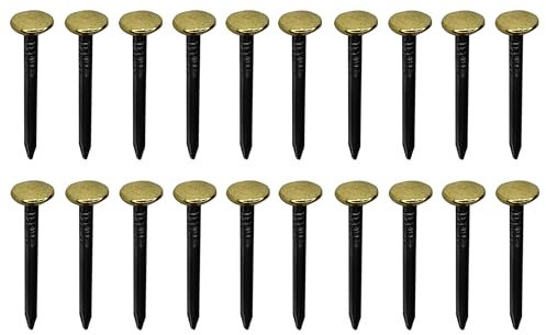 cyclingcolors 20x clavos de acero con cabeza de latón para fijación de cuadros decorativos pintura fotografía renovación puntas puntillas, 2x20mm