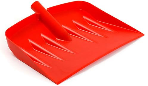 EarlyGrow Pelle à neige robuste de 42,5 cm avec tête en plastique pour neige, déchets, feuilles et débris de jardin, compatible avec poignées, étales et tiges de 28 mm (rouge)