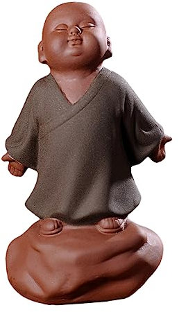 GARVALON Buddha Statue Zen Monk Figurine Dekorative Buddha-Figur Für Meditation Teetisch-deko Handgefertigte Figur Für Wohnräume Und Zen-gärten