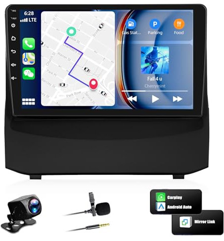 Android13 2G+32G Autoradio per Ford Fiesta 2009-2014 con Carplay Wireless Android Auto, 9 Pollici Schermo Tactile Stereo Auto con Bluetooth GPS WiFi Mirror Link FM/RDS EQ SWC +Telecamera Posteriore