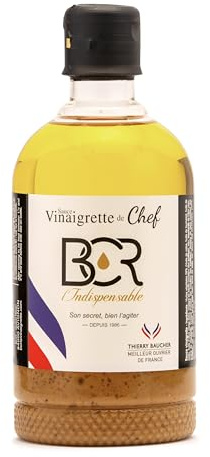 BCR - La Vinaigrette de Chef par le MOF Thierry Baucher - Bouteille de 500 ml - Exhausteur de goûts par excellence, cette vinaigrette gastronomique accompagne salade, viande, poisson et autres mets