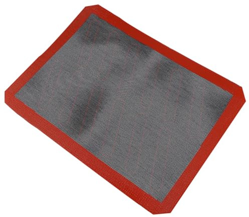 FONDOTIN Silikon Backmatte mit Glasfaser Hitzeresistent und Atmungsaktiv Antihaft Backofen Pad für Macaron Plätzchen Brot Wiederverwendbarer und Rutschfester Backunterlage für Kuchen und