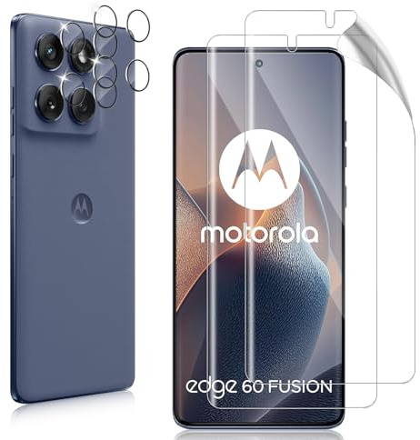 Locofun Schutzfolie Hydrogel für Motorola Moto Edge 60 Fusion/Edge 60/60 Pro, 2 Stück TPU Bildschirm und 2 Stück Kameraschutz für Panzerglas, Ultra-klar Displayfolie Displayschutz Folie