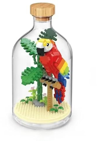 Tinisu Papagei Bausteine Modell Figur Klemmbausteine Flasche Micro-Bricks