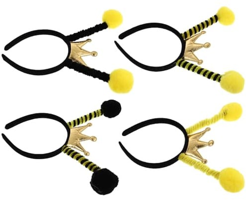 VALICLUD Lot de 4 Serrage-têtes Insectes Antennes en Éponge Colorée, Bandeaux Décoratifs Tentacules pour Fêtes et Déguisements, Accessoires Cheveux Originaux pour Couleur Aléatoire