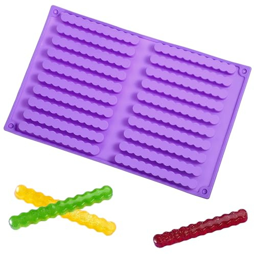 HJZHII Backmatte Hundekekse , 25.5x16.5cm Silikonform Hundeleckerli | 20 Streifen Riegel Silikonform Hunde Backmatten Leckerli Backmatten für DIY Hunde-Snack-Sticks Hundekeks-Kausticks