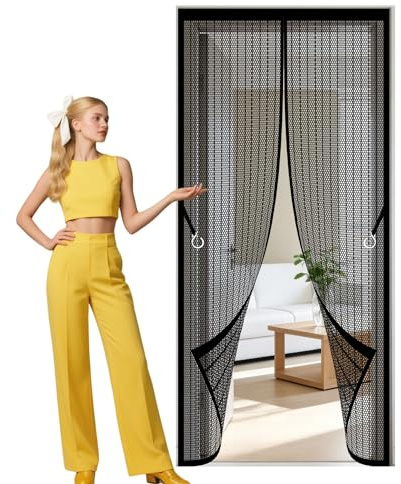 Zanzariera Magnetica Porta 166 x 190 cm Varie Taglie Zanzariera Porta Finestra Tenda Anti Zanzare Insetti Adatto per Balconi, Cantine, Camere da Letto e Porte Scorrevoli, Nero
