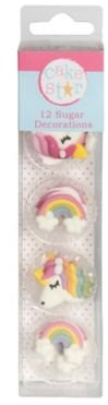 Cake Star Unicorn & Rainbow Sugar Piping Toppers for Cakes & Cupcakes