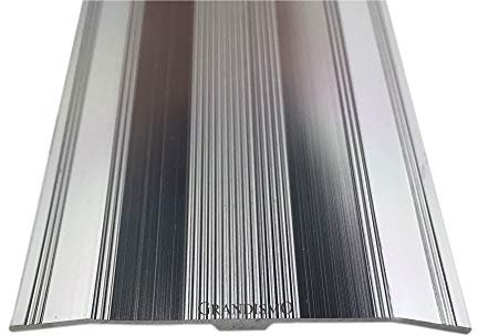 Grandismo® - Extra Wide Carpet Cover Threshold Strip - Extra Long 9ft / 2.7m / 270cm / 2700mm - 61mm Width - Screw Down - Flooring Trim Metal Doorbar - Silver