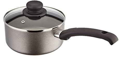 Judge Everyday 18cm Non-Stick Saucepan, 1.8L with Vented Glass Lid and Stay Cool Handle, Aluminium, Dishwasher Safe, Not Suitable for Induction Hobs, Compatible with All Other Hobs