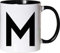 Mister Merchandise Becher Tasse Buchstabe M Kaffee Kaffeetasse liebevoll Bedruckt Anfangsbuchstabe Initial Initialien Weiß-Schwarz