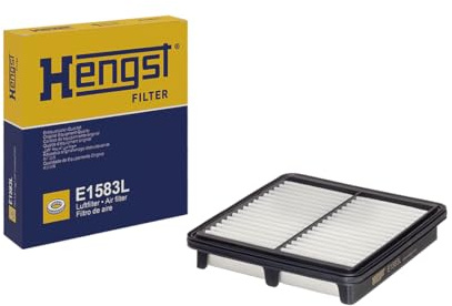 HENGST Air Filter Type E1583L - Air Filter Insert for Cars - Air Filter Car, Car Spare Parts, Car Air Filter, Air Filtration Automotive, Diesel Engine, Petrol Engine