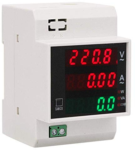 Digitale Stromzähler, DIN Schiene Stromzähler 100A AC 80-300V/AC 200-450V Digitaler Energiezähler Multifunktionaler LED Stromzähler 54 x 80 x 64 mm(AC 200-450/100A)