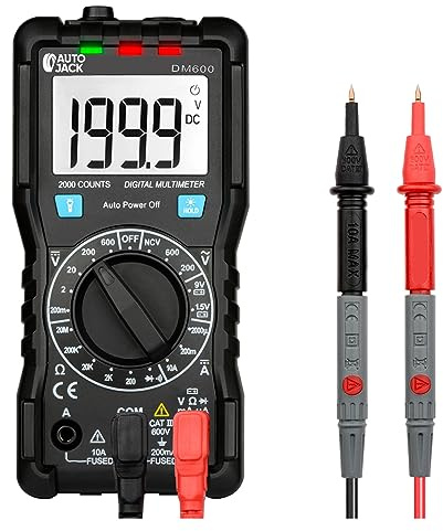 Autojack Multimeter LCD Digital Tester Voltage Detector 2000 Counts DC/AC