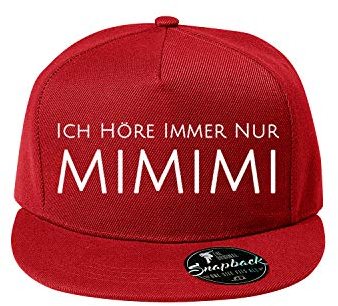 Ich höre Immer nur mimimi Baumwolle Baseball Cap, Basecap - Unisex Cap, Sport, Reisen, Style - Baseball Cap, Mütze (Cap 440 Rot)