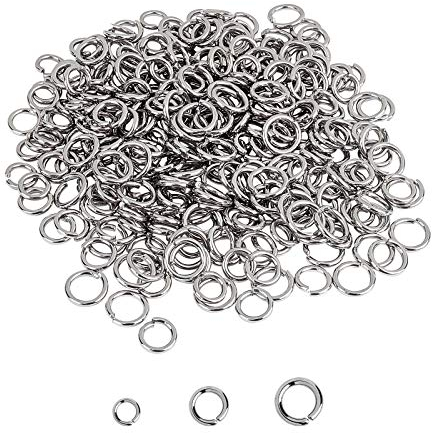 UNICRAFTALE Ca. 300Stk. 3 Größen 8/9/10mm Nah, Aber Ungelötet Sprünge Ringe 304 Edelstahlringe Verbinder O Ringe Für DIY Armband Halsketten Schmuck Basteln