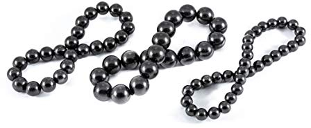 KASHU Edelstein Schungit direkt aus Karelien: 3 x Armband Schwarze Perle, Galaxie, Dewdrop