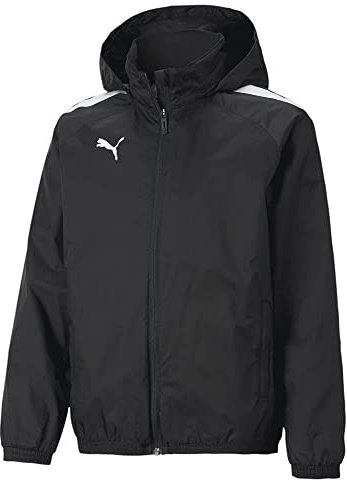 PUMA Unisex-Kinder Teamliga Allwetterjacke, Unisex-Kinder, TeamLIGA All Weather Jacket, Puma Black-Puma Schwarz, Small