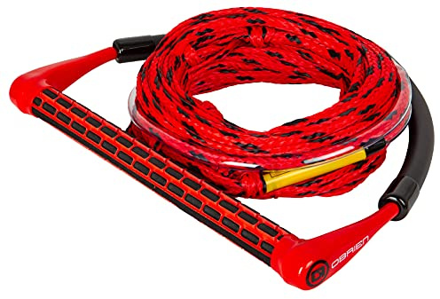 O'Brien 4 Section Poly E Wake Surf Rope Combo, Red
