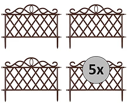 HTI living Zierzaun Antik Braun Nessa Beeteinfassung Beetbegrenzung 960 cm