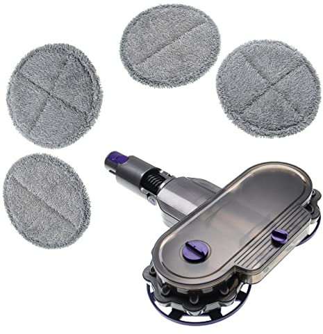 vhbw Kit de tête de balai électrique compatible avec Dyson V11 Outsize aspirateur - avec réservoir d'eau + 4 lingettes