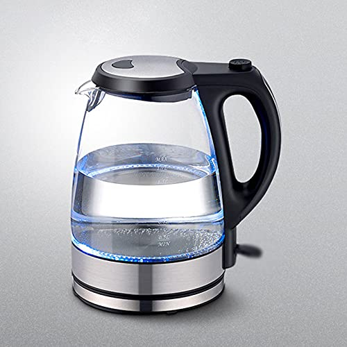 Hervidor eléctrico de vidrio de 1,7 l, hervidor eléctrico de vidrio de alto borosilicato, con indicador LED, apagado automático y protección contra quema en seco, ebullición rápida