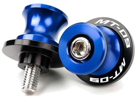 Mortorrad Zubehör für Yamaha MT 09 MT09 TRACER M6 Ständeraufnahme Bobbins | MT-09 SP 2015-2023 2024 2025 2026 FZ09 Mounting Ständer Holder 6mm Ständeraufnahme Montageständer Schwingenadapter (Blau)