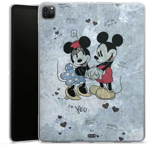 Silikon Hülle kompatibel mit Apple iPad Pro 12.9 (2020) Case Tablet Hülle Disney Mickey & Minnie Mouse Vintage