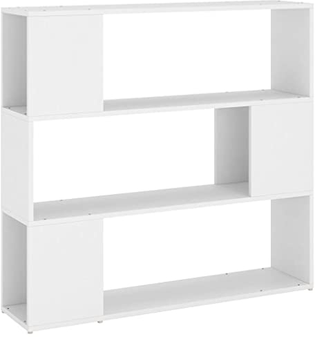vidaXL Bücherregal Raumteiler Standregal Wandregal Bücherschrank Bürorregal Regal Aktenregal Aufbewahrung Raumtrenner Weiß 100x24x94cm