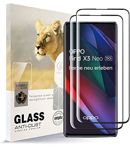 2 Stück Proteggi Schermo in Vetro Temperato per OPPO Find X3 Neo 5G | Pellicola in Vetro Premium da 0,3 mm 9H Durezza 2.5D, Antigraffio,si applica facilmente, Proteggi Schermo