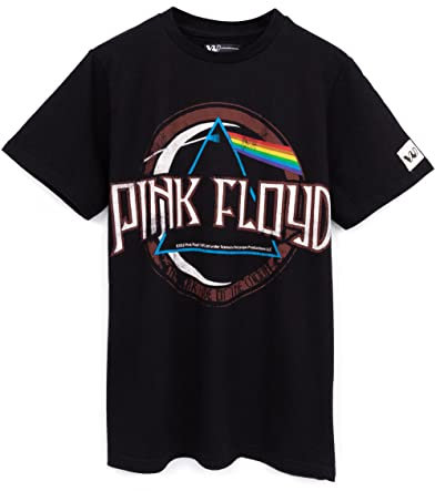 Pink Floyd T-Shirt for Kids | Boys Girls Black Short Sleeve Band Tee | Dark Side of The Moon Album Logo 7-8 Years