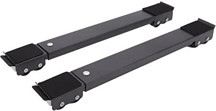Lot de 2 Roulettes Mobiles pour Meubles, Rouleaux pour Appareils Lourds Comprenant des Supports Mobiles avec Coussinets Auxiliaires, pour Machines à Laver, Réfrigérateurs, Sèche-linge,(Le noir)