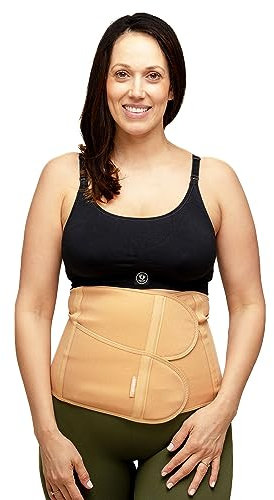 BABYGO® Rückbildungsgürtel Kaiserschnittfreundlich | Bauchbandage Nach der Geburt für Damen | Rektusdiastase Gürtel | Beige S