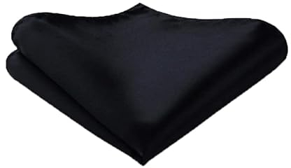 Hugo Boss 50292011 Herren-Einstecktuch, 100 % Seide, hergestellt in Italien, quadratisch, 33 x 33 cm, Schwarz, Schwarz , Einheitsgröße