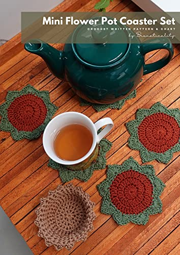 Crochet Pattern Succulent Plant Pot Coaster Set, Crochet Plant Pot Coaster Set Pattern, Step-by-Step Instructions, Crochet Pattern, Crochet, US Terms