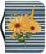 Kuiaobaty Bibeltasche mit Reißverschluss, Aquarell-Sonnenblumen-Motiv, mit Griff, blaue Streifen, Notebook-Tasche mit Reißverschluss, Kunstleder