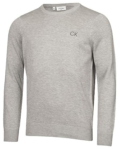 Calvin Klein Mens Round Neck Golf Sweater - Silver - XXXL