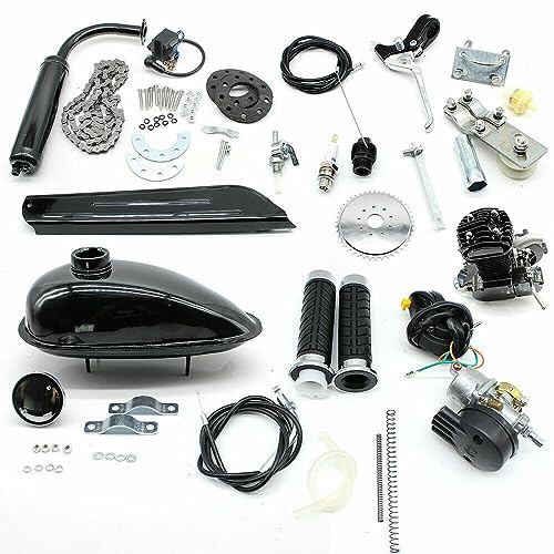 HarBin-Star 80CC 2 Takt Moteur Fahrrad Motorisierte Benzin Hilfsmotor Bike Cycle Engine Kits 2.2KW 38KM/H Schalldämpfer Fahrrad Benzin Bike Motor Kit CDI für Mountainbikes Rennräder Cruiser