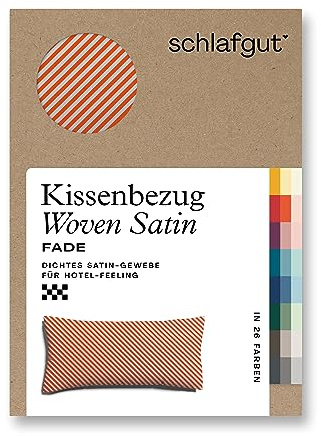 schlafgut Woven Fade Satin Kissenbezug 40 x 80 cm Yellow Fade gestreift in Premium Hotelqualität, Kopfkissenbezug einzeln mit 100% weicher Baumwolle