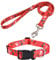 Mihqy Weihnachtliches Hundehalsband und Leine, Set – hochwertiges verstellbares Hundehalsband für kleine, mittelgroße und große Hunde (Weihnachtsset,L)